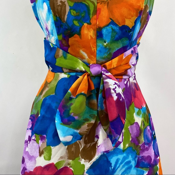 Tori Richards 70s Honolulu Floral Pastel Halter dress size 10 - Picture 7 of 16